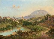 unknow artist A View of Roudnice with Mount rip France oil painting artist